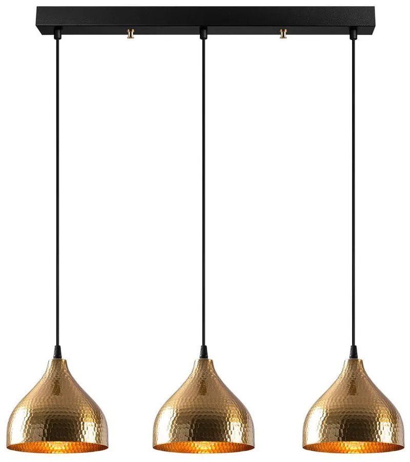 Черно и златисто висящо осветително тяло с метален абажур Tattoo – Opviq lights