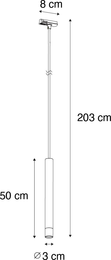 Модерен черен висулка за 1-фазова релсова система - Iconic Frini