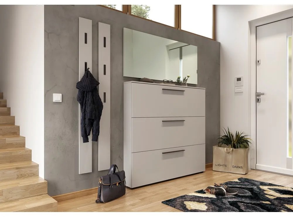 Сив и бежов шкаф за обувки с панти Utah - Germania