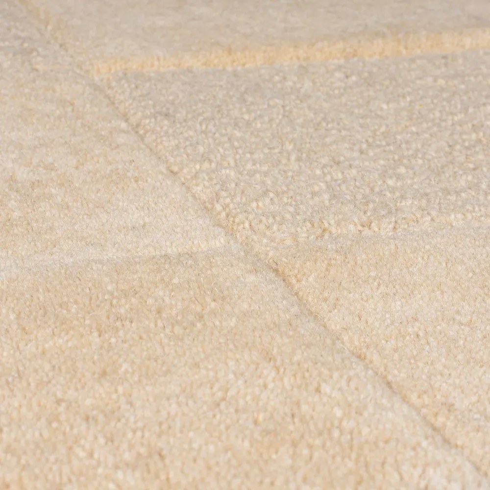 Бежов вълнен килим 170x120 cm Checkerboard - Flair Rugs