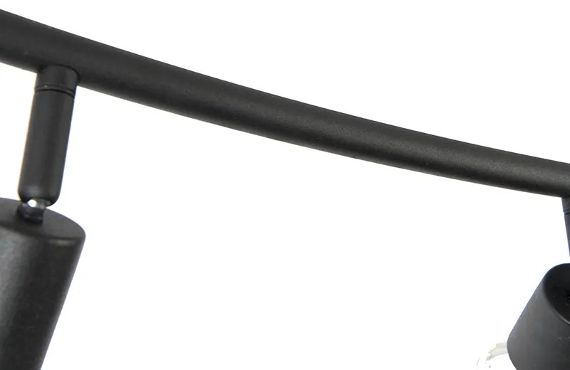 Модерен прожектор извита черен 4-светлина - Jeany