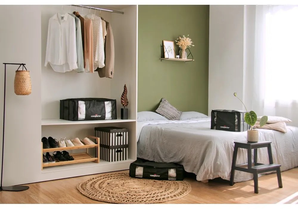 Черна кутия за съхранение на дрехи XXL 3D Medium, 125 л Black Edition - Compactor