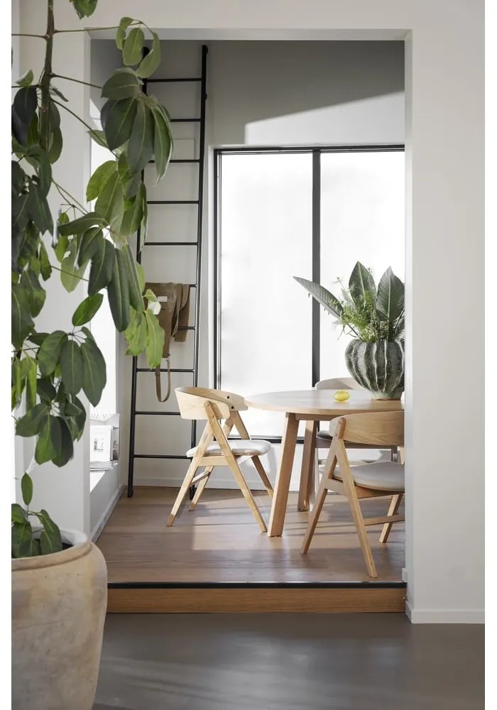 Кръгла сгъваема трапезна маса от декор от дъб в естествен цвят ø 130 cm Glenside – Rowico