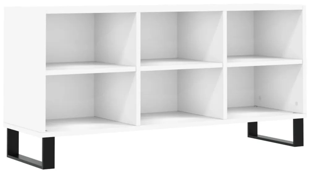 826996 vidaXL ТВ шкаф, бял, 103,5x30x50 см, инженерно дърво
