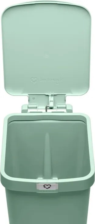 Кош за боклук с педал Brabantia StepUp 1008481, 16 л, Екологични материали, Голям отвор, Светлозелен