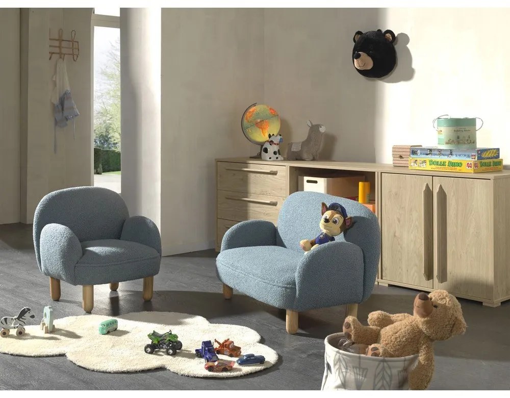 Син детски стол от букле Rocky – Vipack