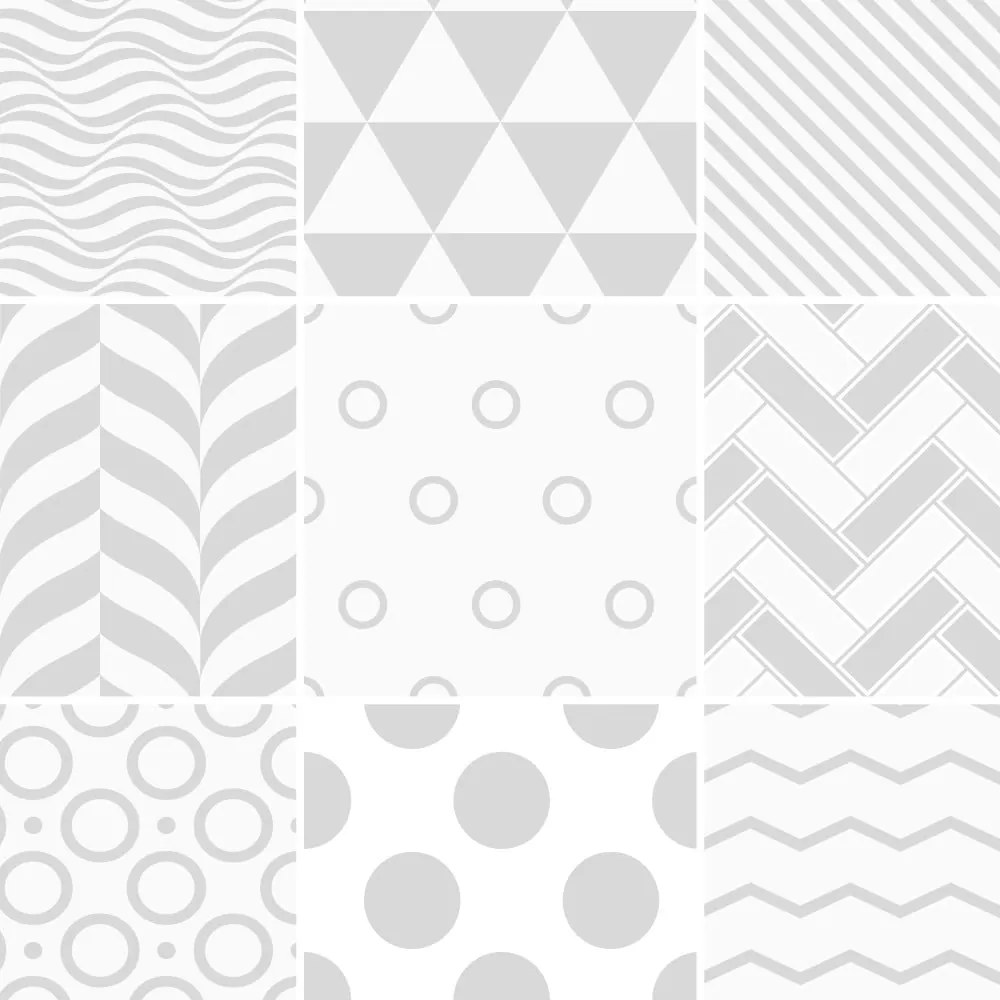 Комплект от 9 стикера за стена Циментови плочки, скандинавски, 10 x 10 cm Finnish - Ambiance