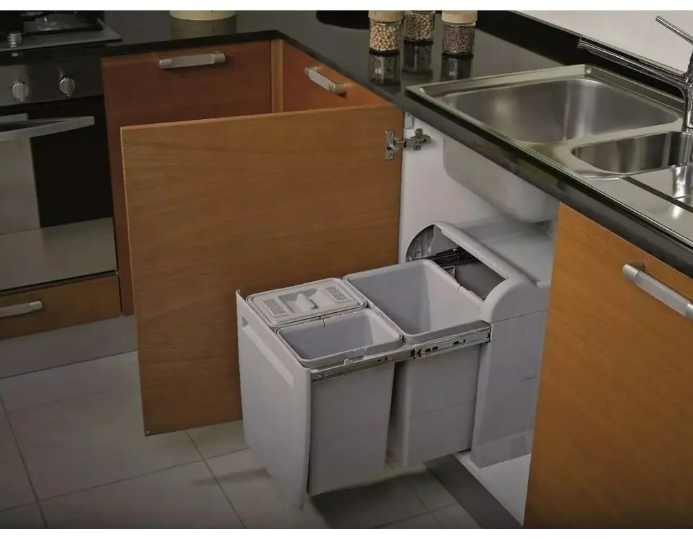 Пластмасов контейнер за сортирани отпадъци/вграден 20 л City - Elletipi