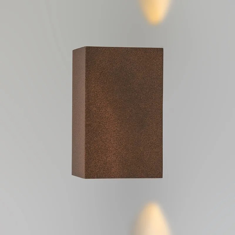 Комплект от 2 индустриални стенни лампи ръждиво кафяви 2-светлина IP44 - Baleno