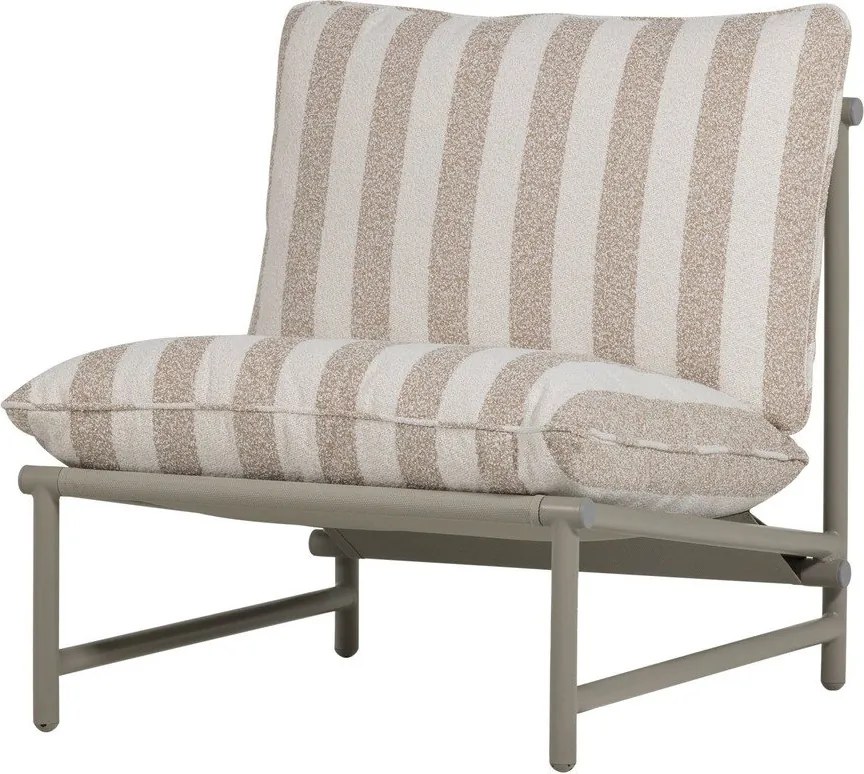 Бежов градински стол метален/подплатен Elvo – WOOOD