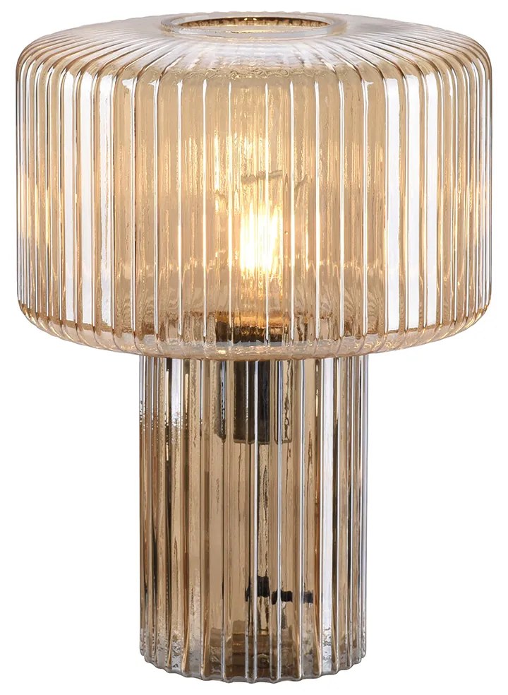 Дизайнерска настолна лампа от кехлибарено стъкло - Andro