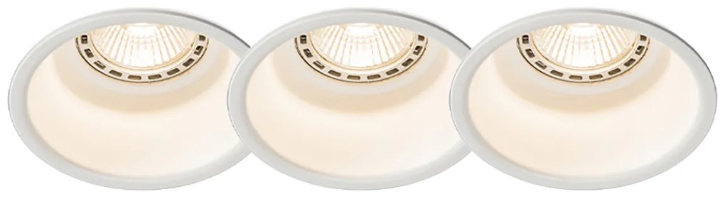 Комплект от 3 модерни вградени прожектори бели - Dept