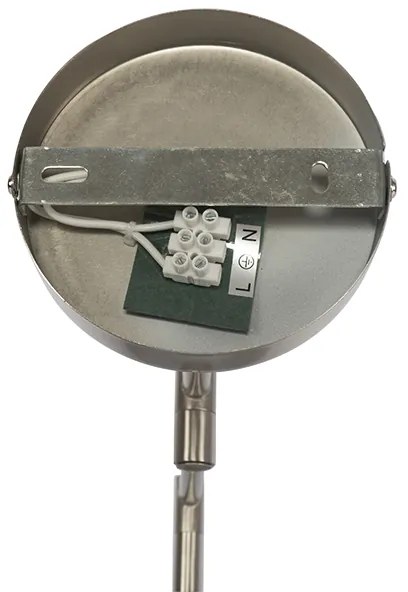 Стенна лампа от стомана с бял абажур и регулируема ръка - Ladas Deluxe