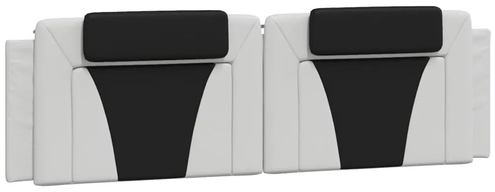 374810 vidaXL Мека табла за легло Viana, бяла и черна, 180 см, изкуствена кожа