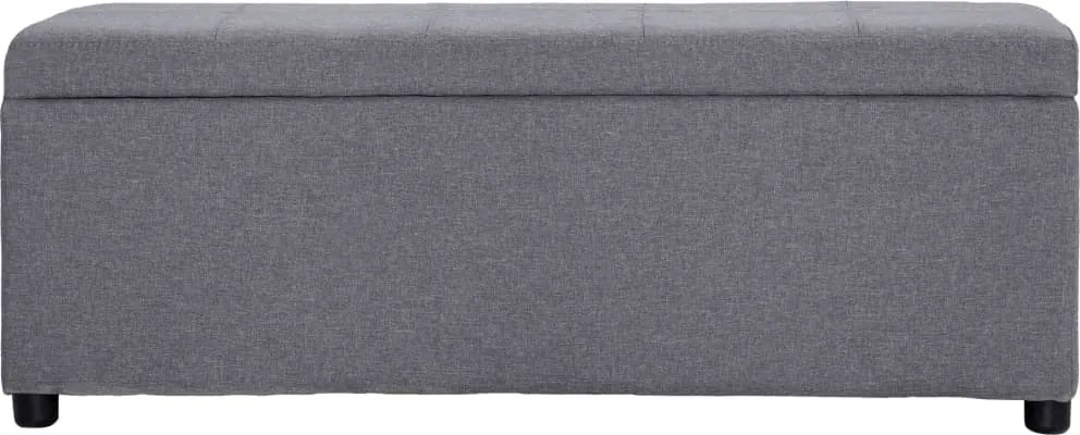 281317 vidaXL Пейка с отделение за съхранение, 116 см, светлосива, полиестер