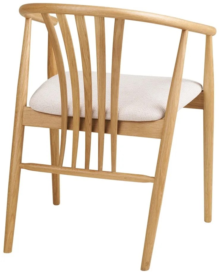 Трапезен стол с подлакътници от масивен дъб в естествен цвят Agustin – House Nordic