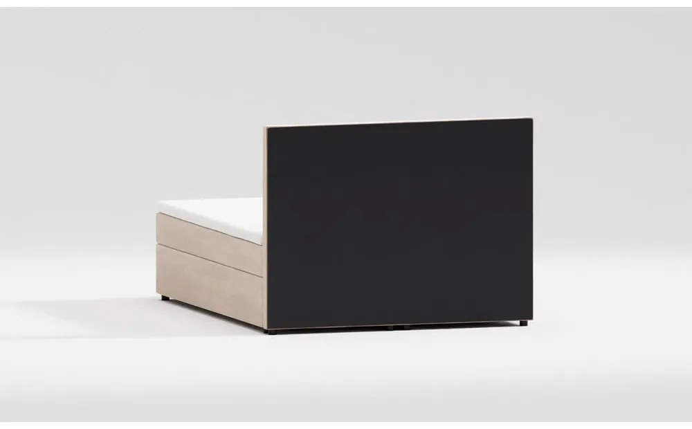 Бежово боксспринг легло 140x200 cm с място за съхранение Flip – Ropez