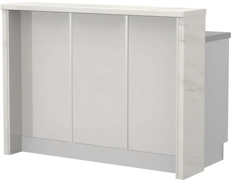 Островна кухненска пейка Modena-Length: 135 cm.-White glossy-White Marble