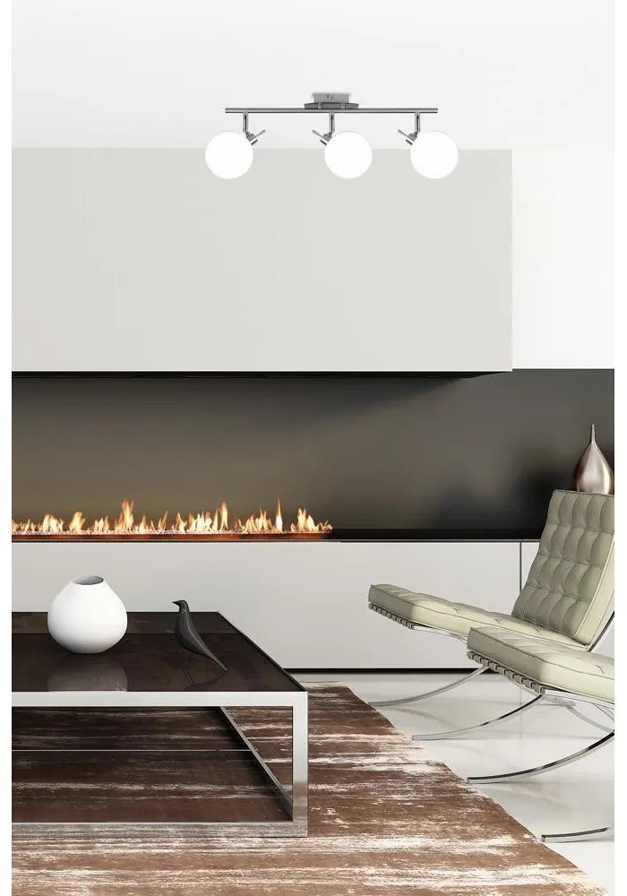 Лампа за таван в сребристо със стъклен абажур 12x62 cm Ghost - Candellux Lighting