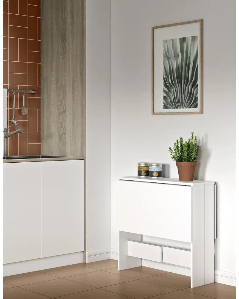 Сгъваема маса за хранене с бял плот 76x28 cm Papillon - TemaHome