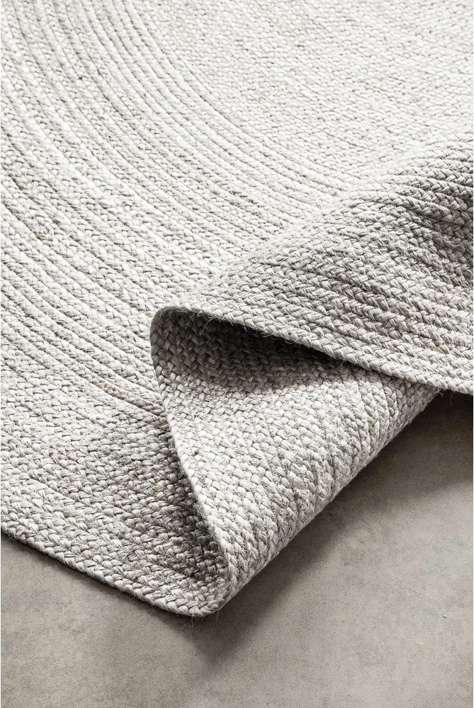 Бял двустранен/ръчно изработен ютен кръгъл килим ø 140 cm Braided – Hanse Home