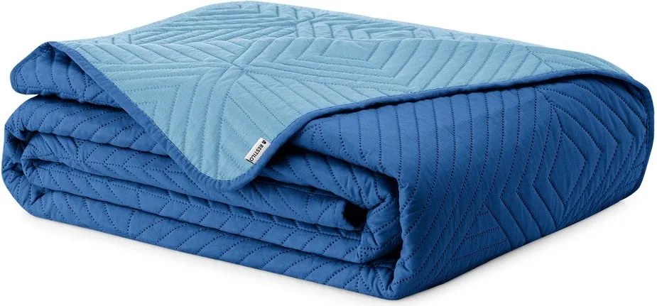 Синьо капитонирано покривало за легло от микрофибър 220x240 cm Softa – Restilo