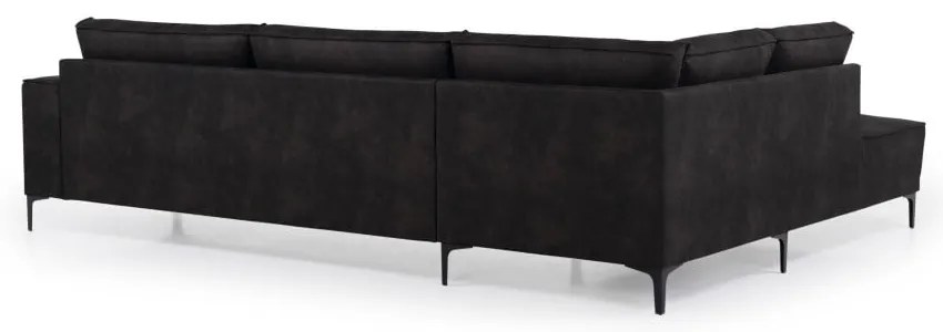 Тъмносив ъглов диван от изкуствена кожа (ляв ъгъл) Copenhagen - Scandic