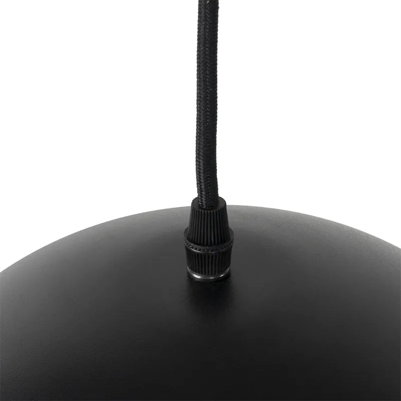 Индустриална висяща лампа черна със злато 3-светлина - Magnax