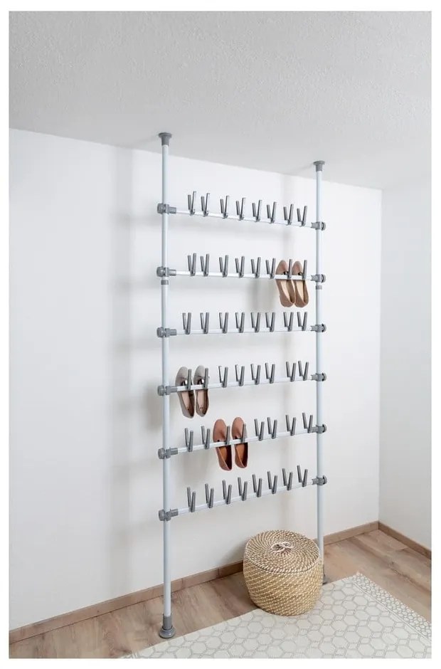 Бял метален телескопичен стелаж за обувки Herkules – Wenko