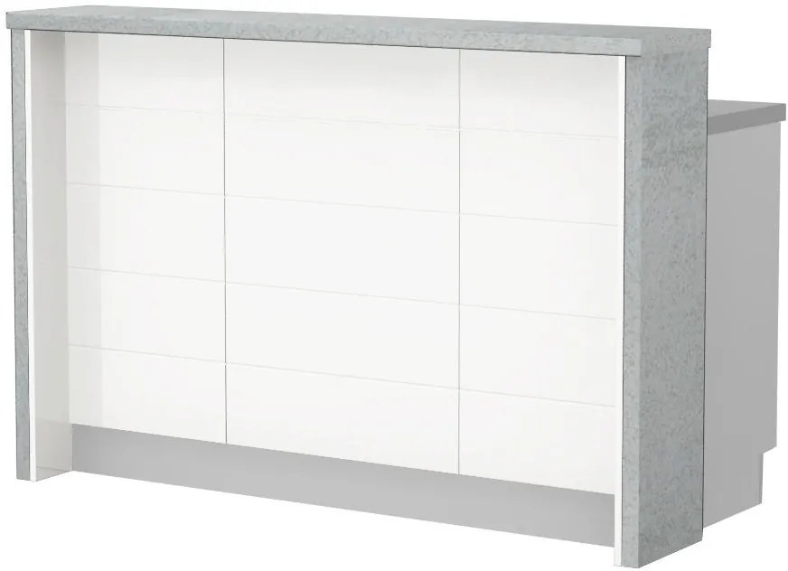 Островна кухненска пейка Hudson-Length: 150 cm.-White-Chromix Silver