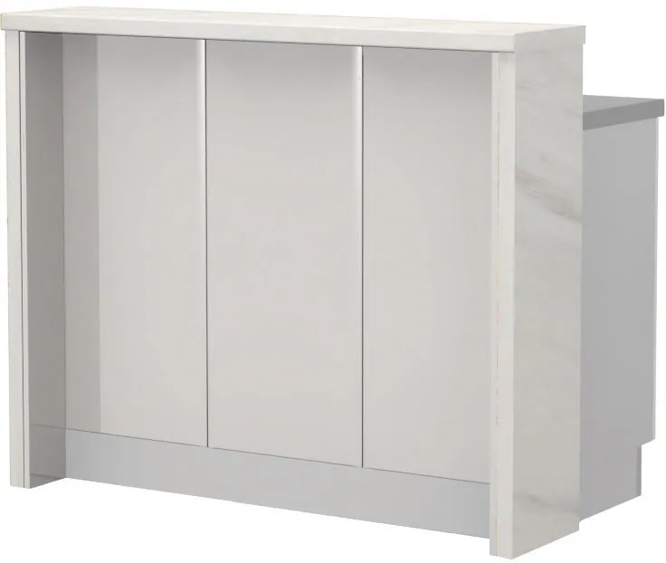 Островна кухненска пейка Modena-Length: 120 cm.-White glossy-White Marble