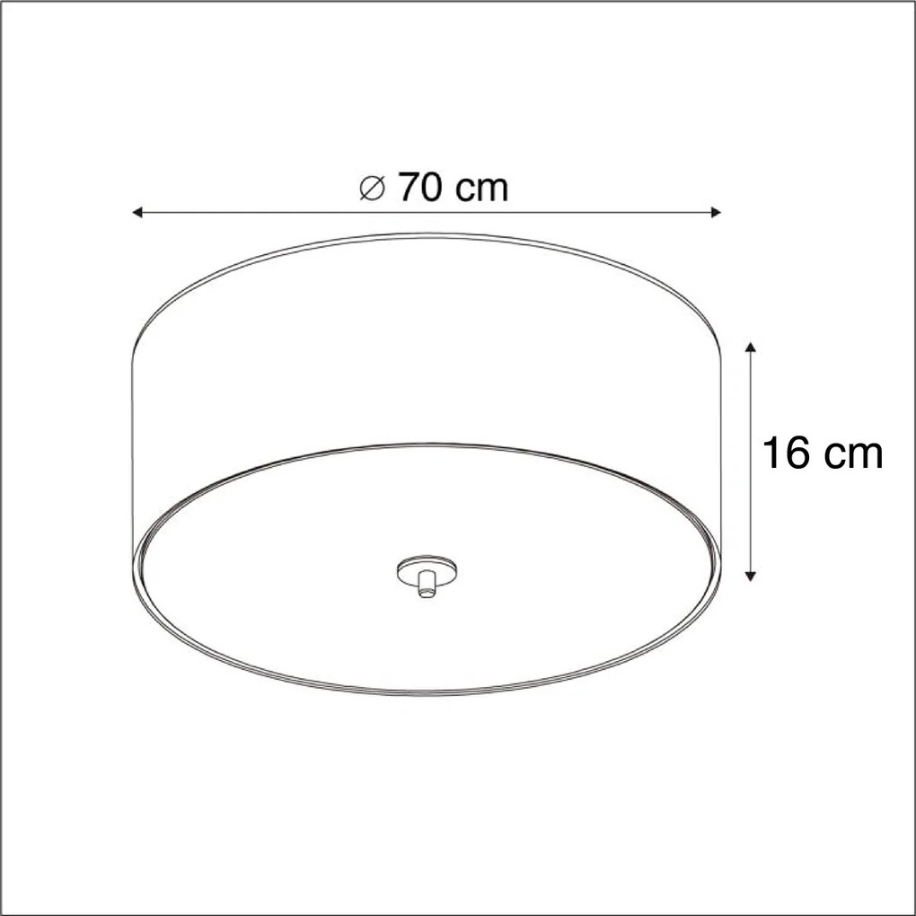 Интелигентна таванна лампа Таупо 70 см с 6 WiFi крушки A60 - Drum Jute