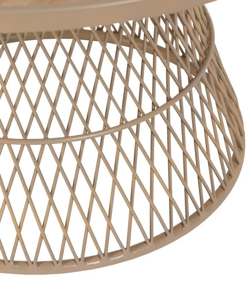 Ратанова кръгла масичка за кафе в естествен цвят ø 70 cm – Ixia