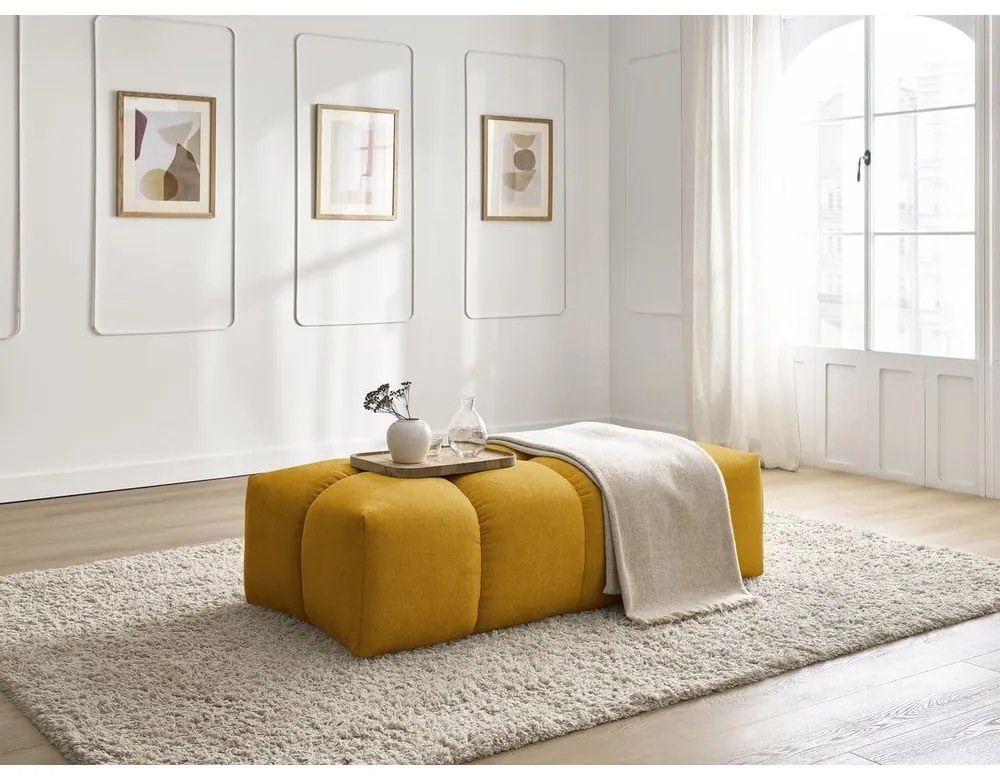 Шенилова табуретка в цвят горчица Everest – Bobochic Paris