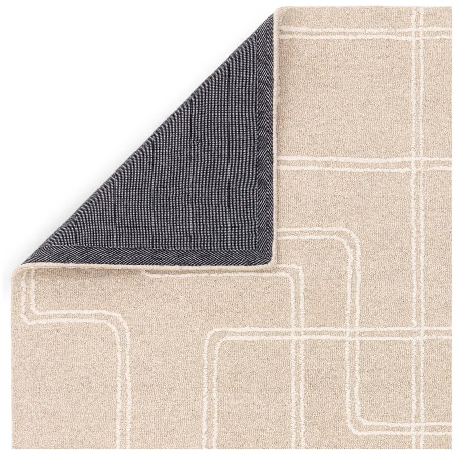 Бежов ръчно изработен вълнен килим 120x170 cm Ada – Asiatic Carpets