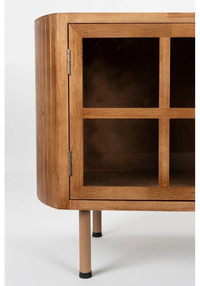 Маса за телевизор от масивно каучуково дърво в естествен цвят 150x55x38 cm Yaz – White Label