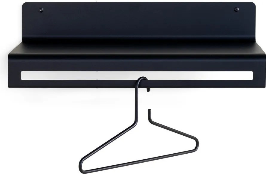 Черна метална стенна закачалка с рафт 60 cm Sway – Spinder Design