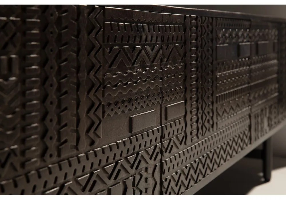 Тъмнокафява маса за телевизор от масивно манго 145x48x40 cm Kalai – MOME