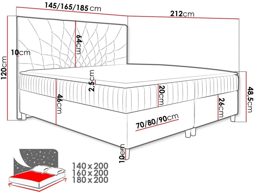 Тапицирано легло Prowansja-Mpez-140 x 200
