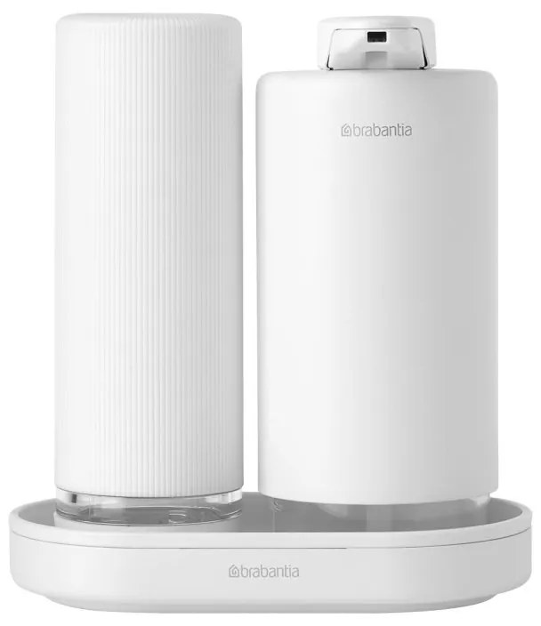 Комплект 2 бр дозатори Brabantia SinkStyle 1008505, Подходящи за препарати за ръце и съдове, 200 мл, Минерализирано покритие, Бял