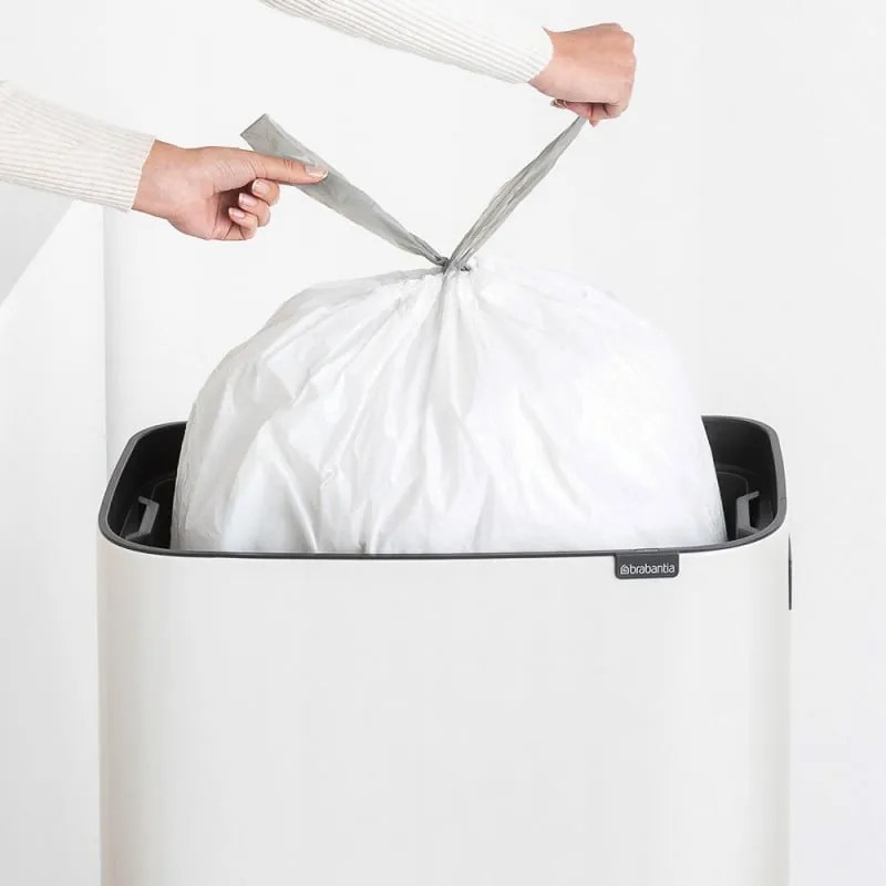 Кош за боклук Brabantia Bo Touch Hi 1001259, 60 л, Странични отвори за пренасяне, Регулируеми крака, Бял