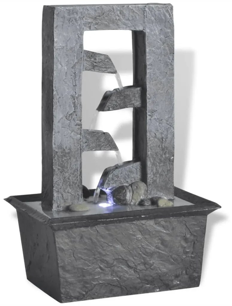 242351 vidaXL Вътрешен фонтан с LED осветление, полирезин