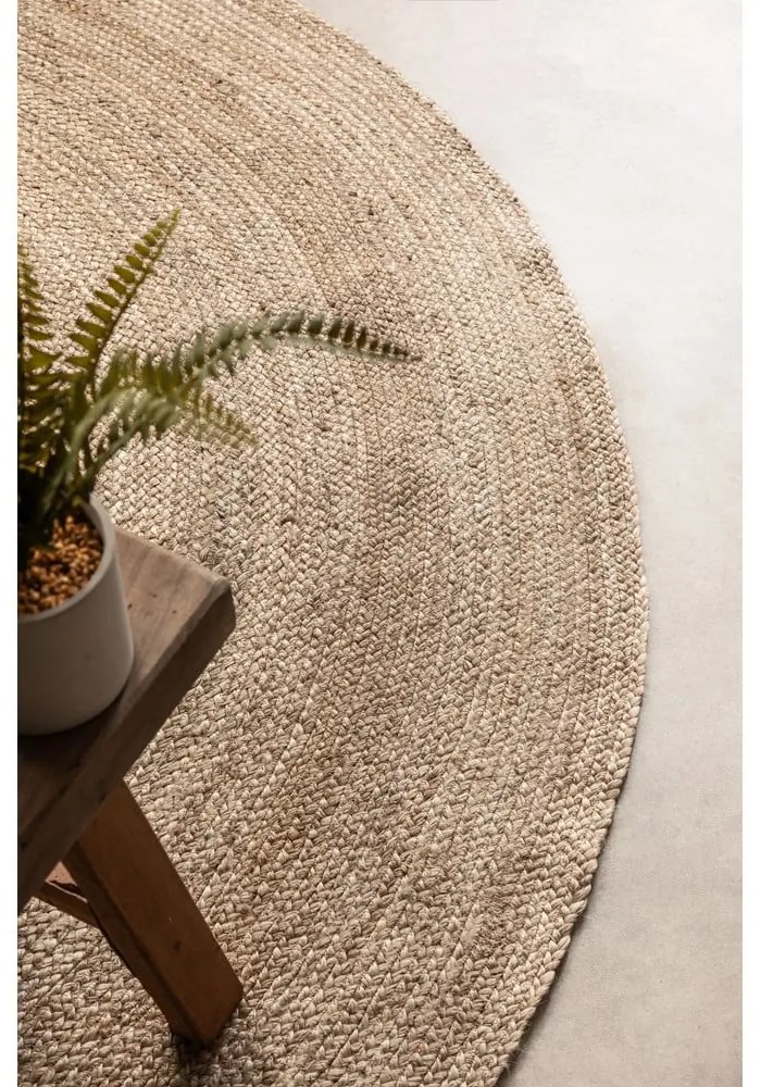 Сиво-бежов двустранен ютен кръгъл килим ø 100 cm Braided Grey – Hanse Home