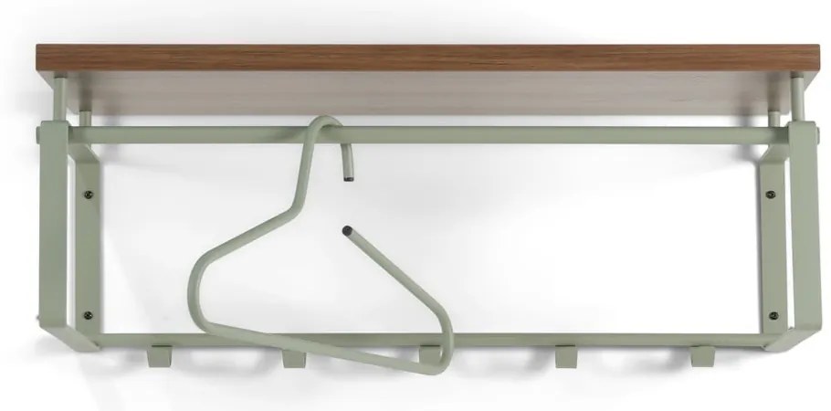 Зелено-сива метална стенна закачалка с рафт Rex - Spinder Design