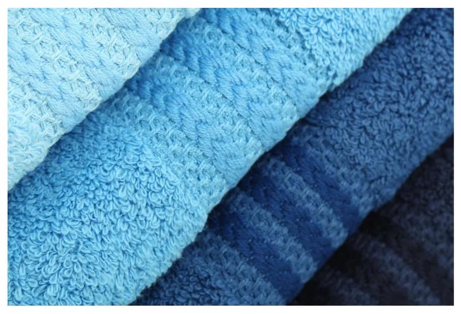 Комплект от 4 сини памучни кърпи Sky, 50 x 90 cm - Foutastic