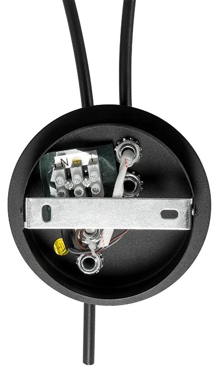 Модерна стенна лампа черна 2-лампова с димно стъкло - Атина