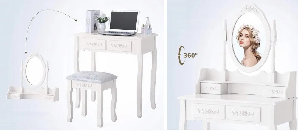 Тоалетка с голямо чекмедже