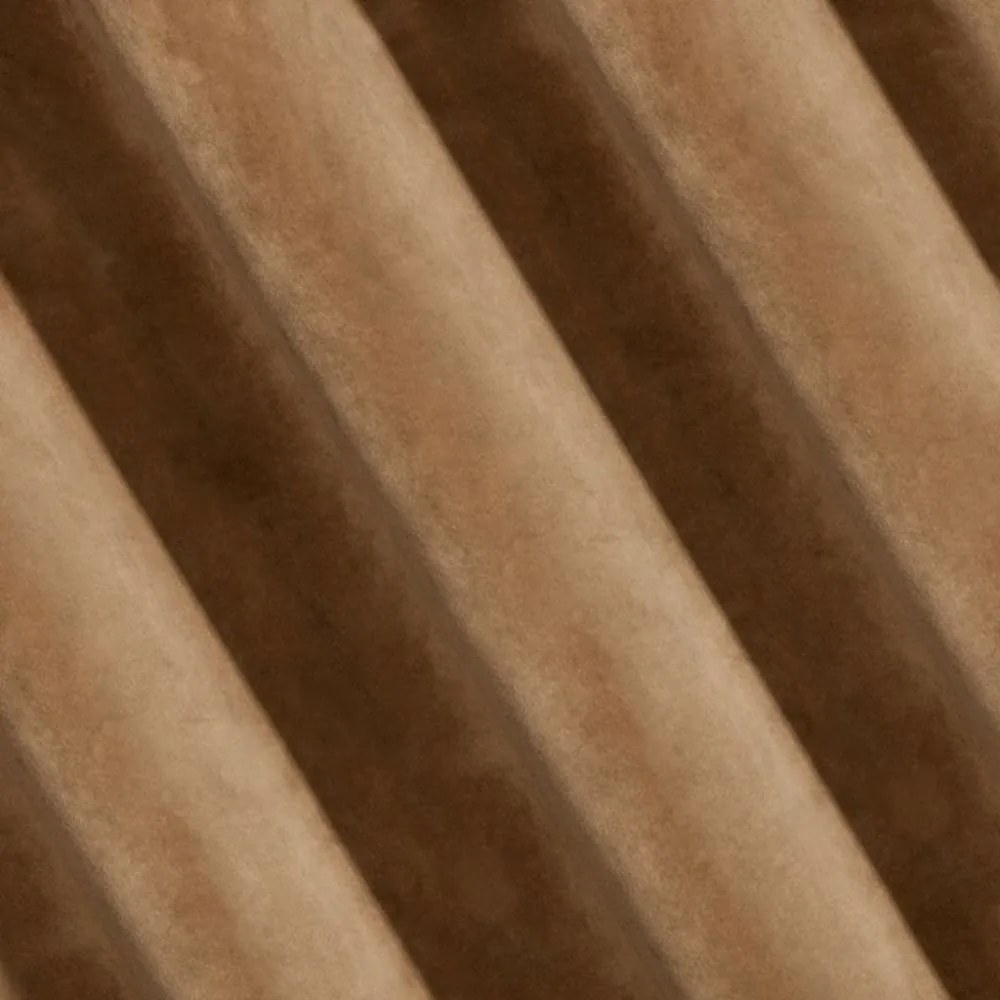 Красиви светлокафяви едноцветни завеси 140 x 250 cm