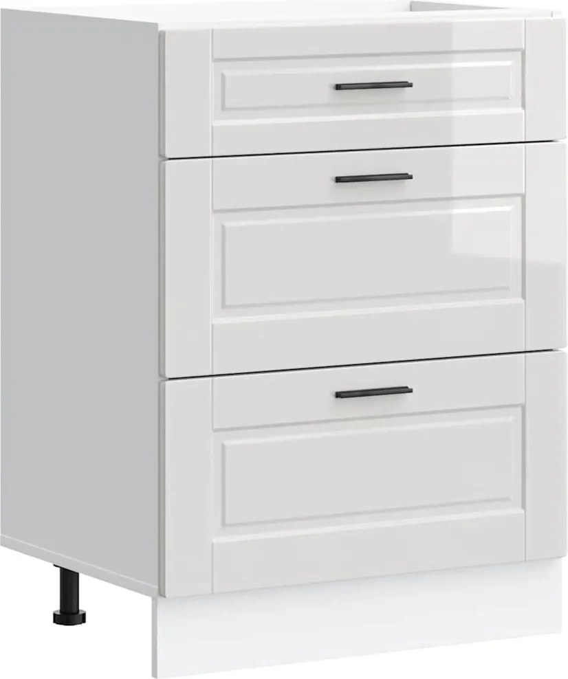 854261 vidaXL Кухненски шкаф "Porto" с висок гланц, бяло, инженерно дърво