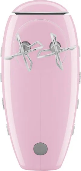 Ръчен миксер SMEG 50's Style HMF01PKEU, 250W, 9 скорости, Турбо, Скрит LED дисплей, Таймер, Аксесоари, Розов